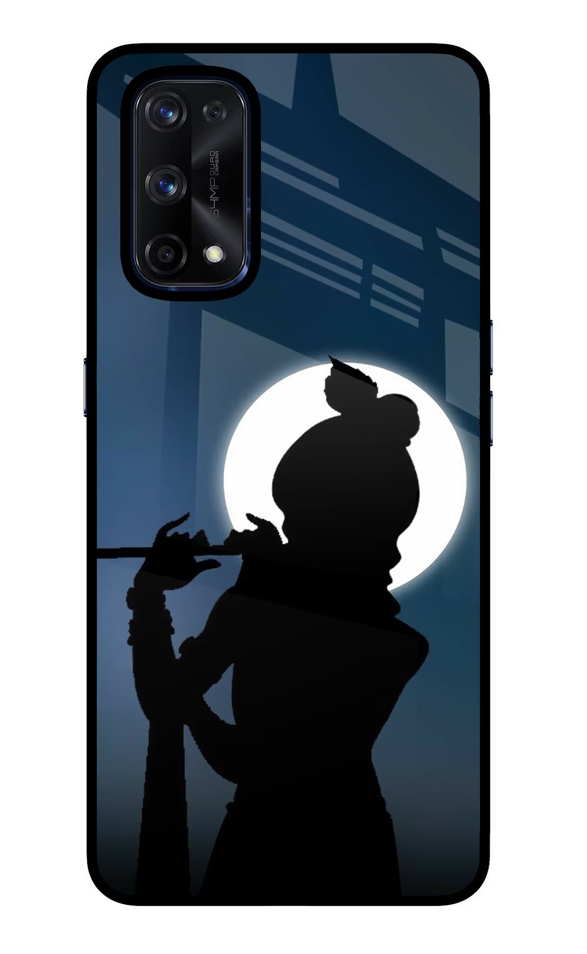 Shri Krishna Silhouette Realme X7 Pro Glass Case Back Cover by Casekaro