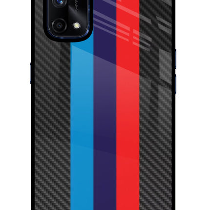 BMW Stripes Pattern Realme X7 Pro Glass Case Back Cover by Casekaro