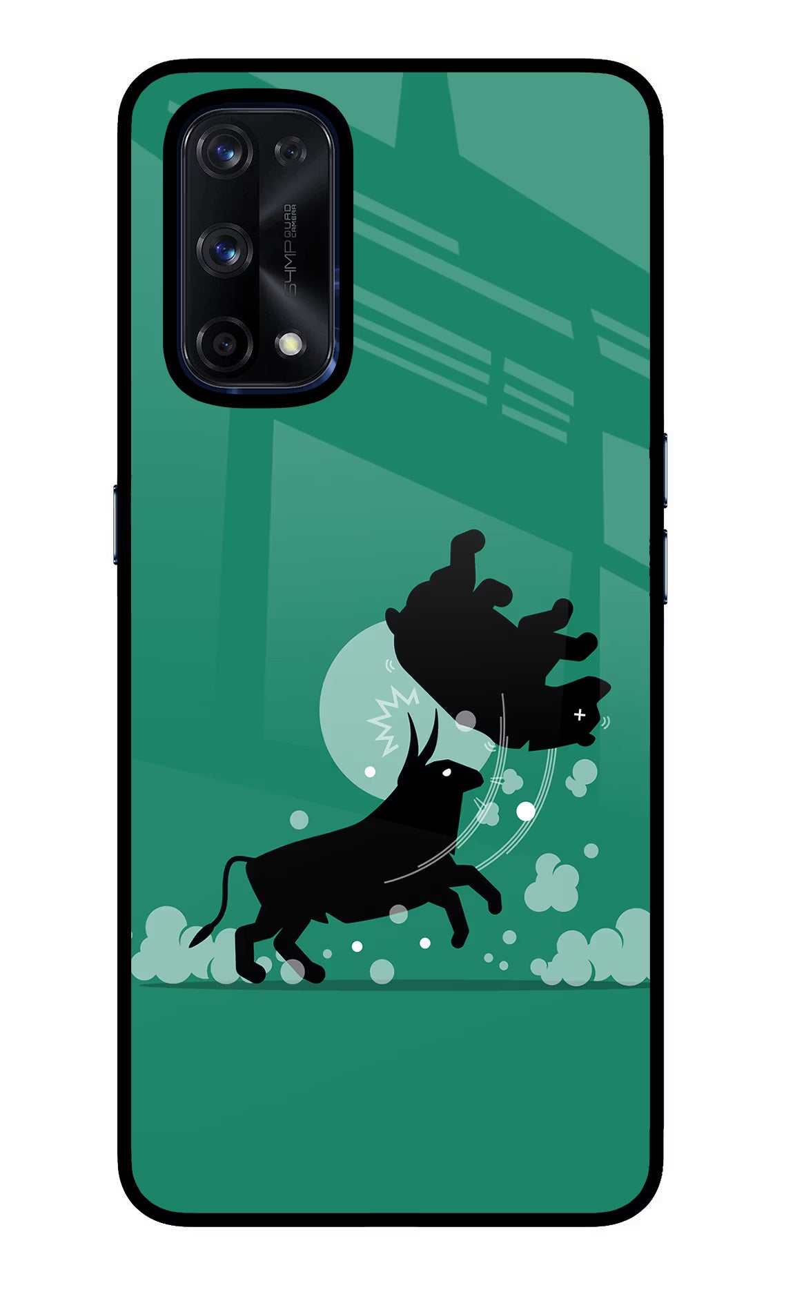 Bull Conqueror Realme X7 Pro Glass Case Back Cover by Casekaro