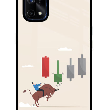 Bull Trading Momentum Realme X7 Pro Glass Case Back Cover by Casekaro