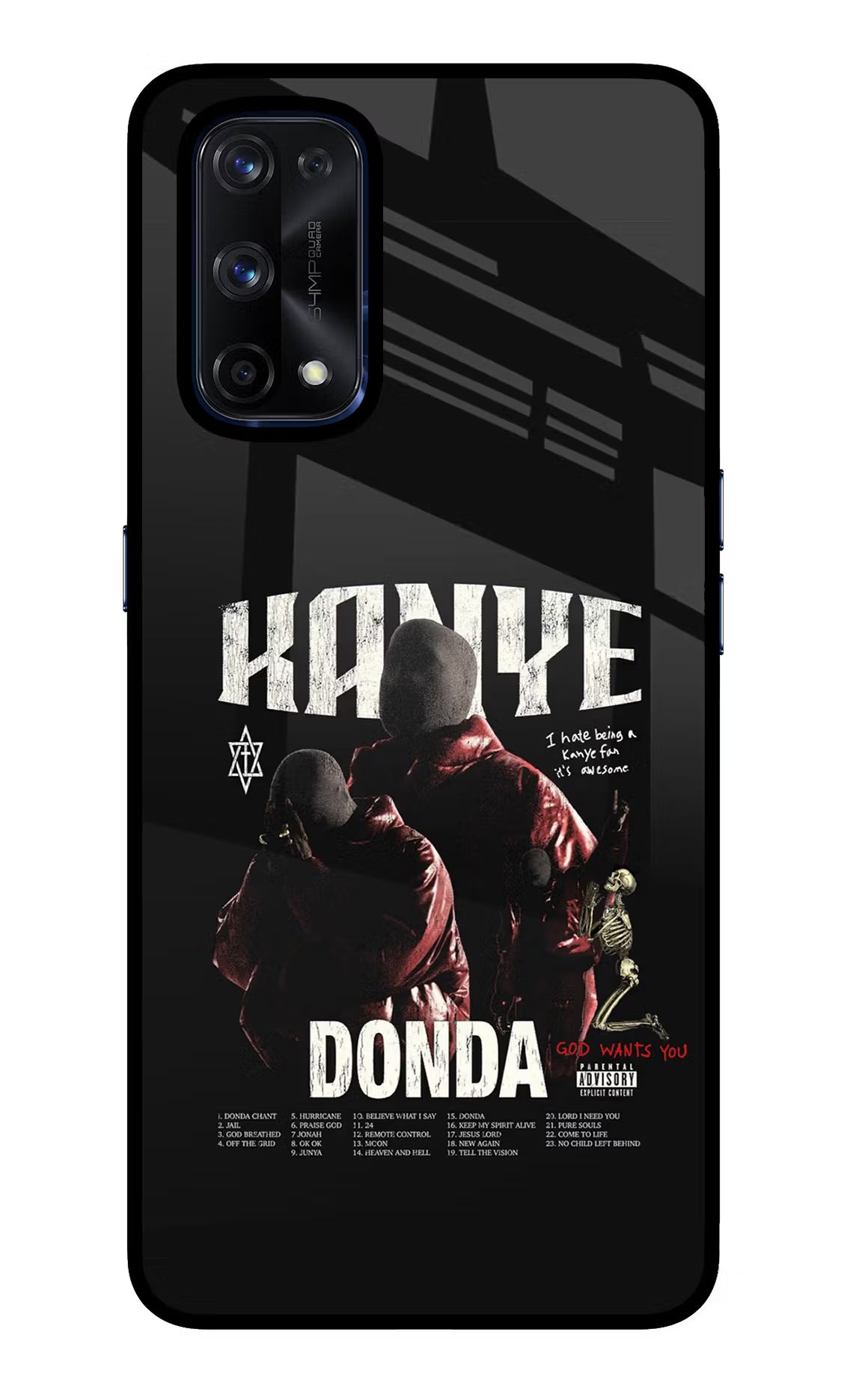 Donda Kanye West Realme X7 Pro Glass Case Back Cover by Casekaro