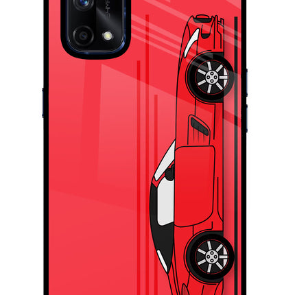 Red Velocity Realme X7 Pro Glass Case Back Cover by Casekaro