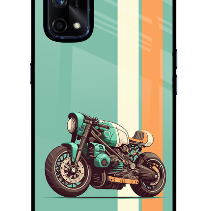 Striped Moto Drift Realme X7 Pro Glass Case Back Cover by Casekaro