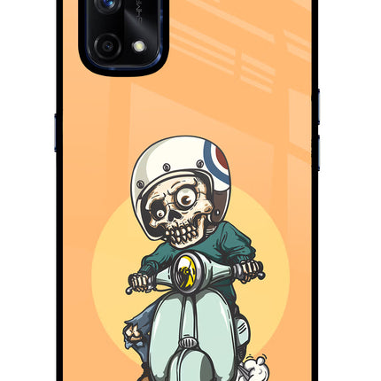 Undead Biker Realme X7 Pro Glass Case Back Cover by Casekaro