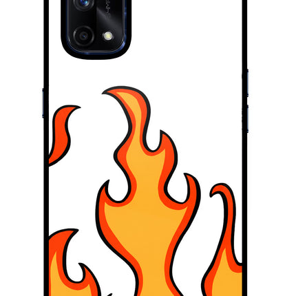 Fired Up – White Realme X7 Pro Glass Case Back Cover by Casekaro