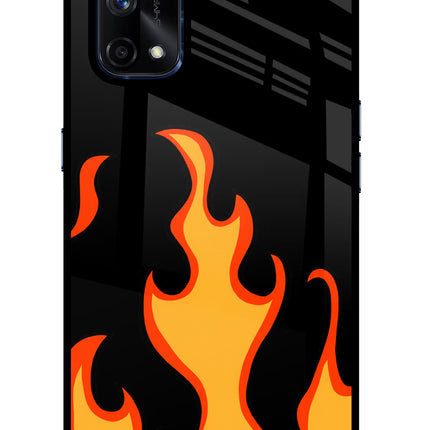 Fired Up – Black Realme X7 Pro Glass Case Back Cover by Casekaro