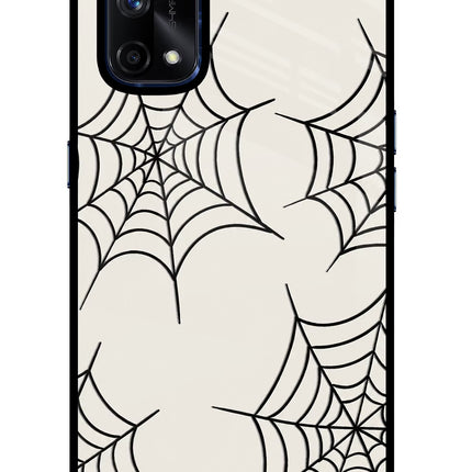Spider Web Realme X7 Pro Glass Case Back Cover by Casekaro