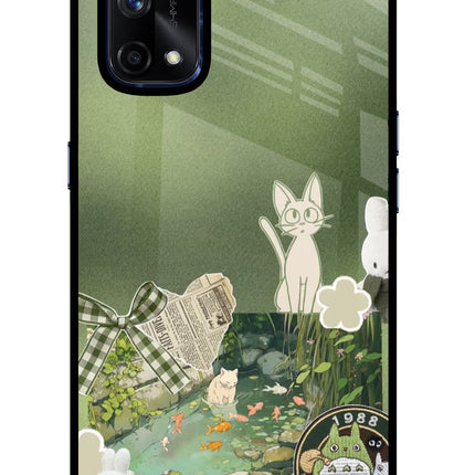 Aesthetic anime Realme X7 Pro Glass Case Back Cover by Casekaro