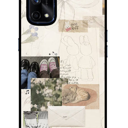 Soft Aesthetic Realme X7 Pro Glass Case Back Cover by Casekaro