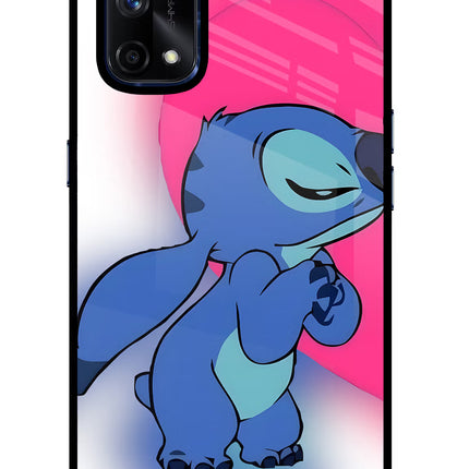 Stitch Hug Realme X7 Pro Glass Case Back Cover by Casekaro