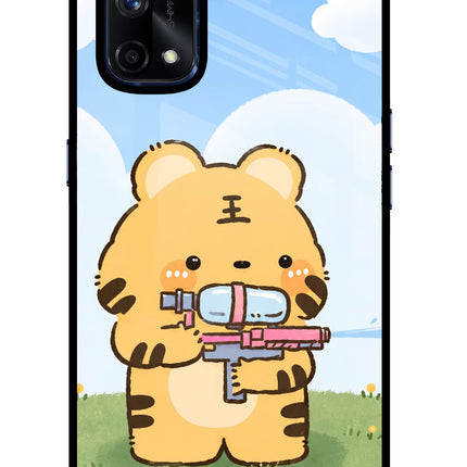 Tiger Treat Realme X7 Pro Glass Case Back Cover by Casekaro