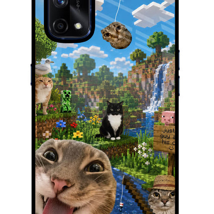 Minecraft Cat Chaos Realme X7 Pro Glass Case
