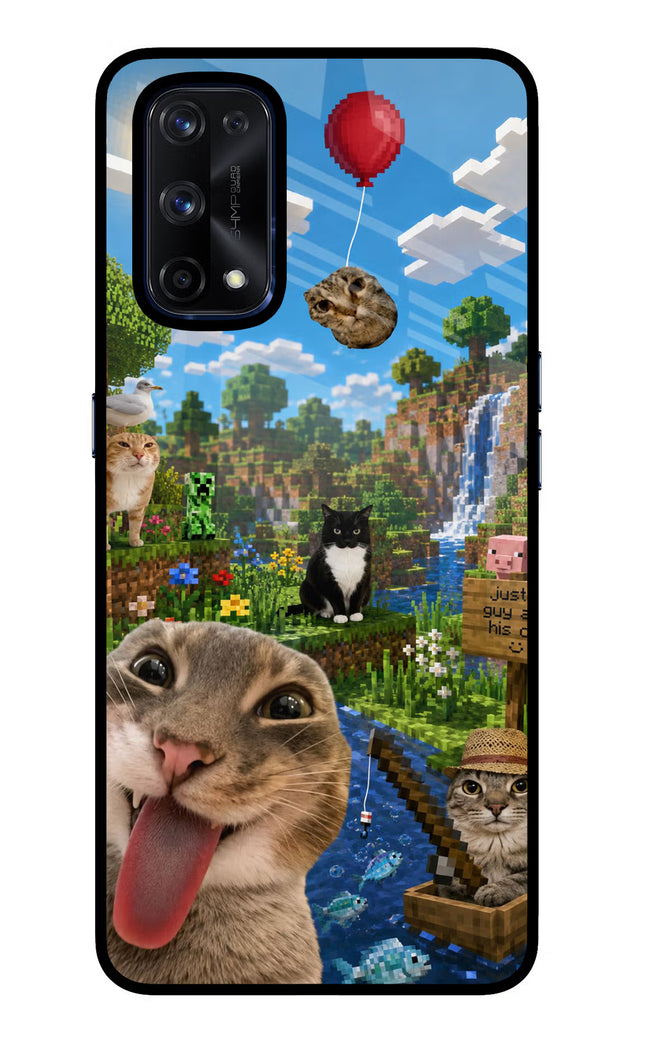 Minecraft Cat Chaos Realme X7 Pro Glass Case