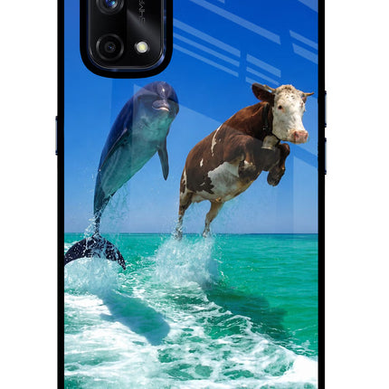 Dolphin vs Cow Realme X7 Pro Glass Case