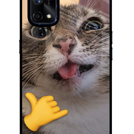 Silly Cat Call Realme X7 Pro Glass Case