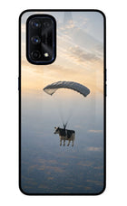 Skydiving Cow Realme X7 Pro Glass Case