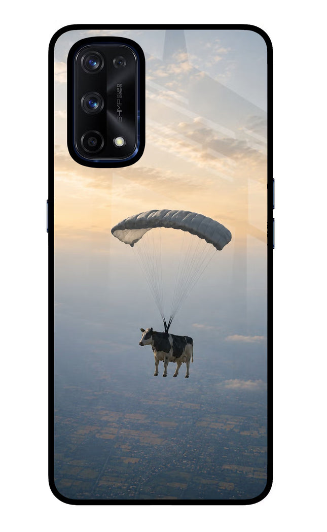 Skydiving Cow Realme X7 Pro Glass Case