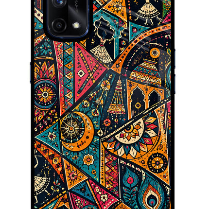 Folk Print Realme X7 Pro Glass Case