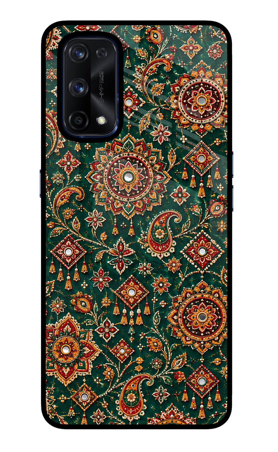 Green Pataka Realme X7 Pro Back Cover, Glass case