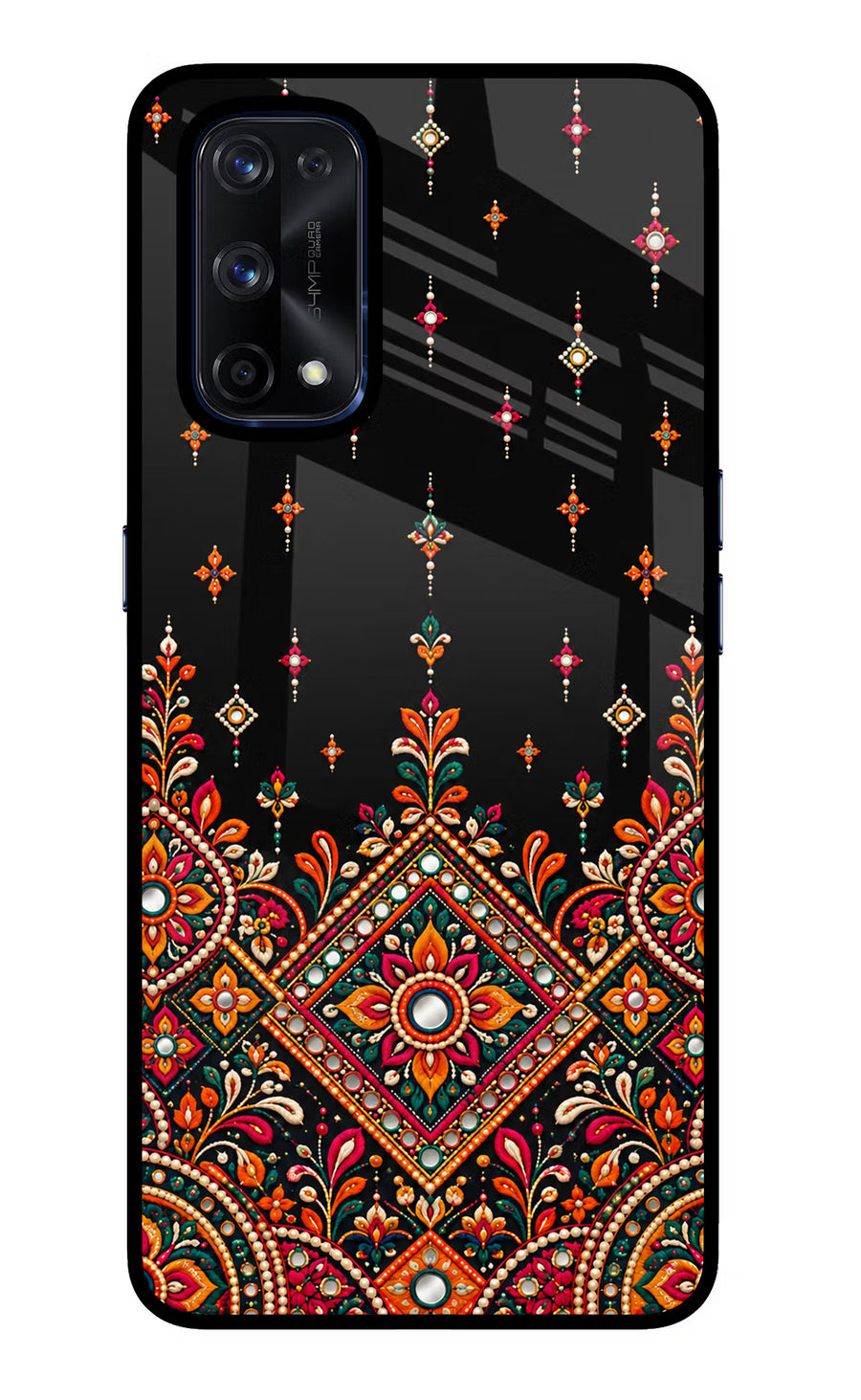 Noir Mehfil Realme X7 Pro Back Cover, Glass case