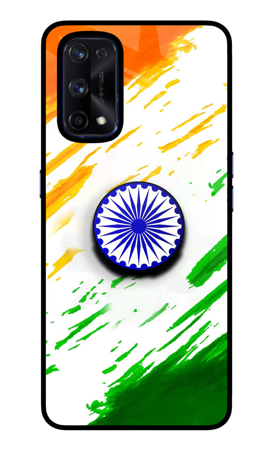 Indian Flag Ashoka Chakra Realme X7 Pro Pop Case, Glass case