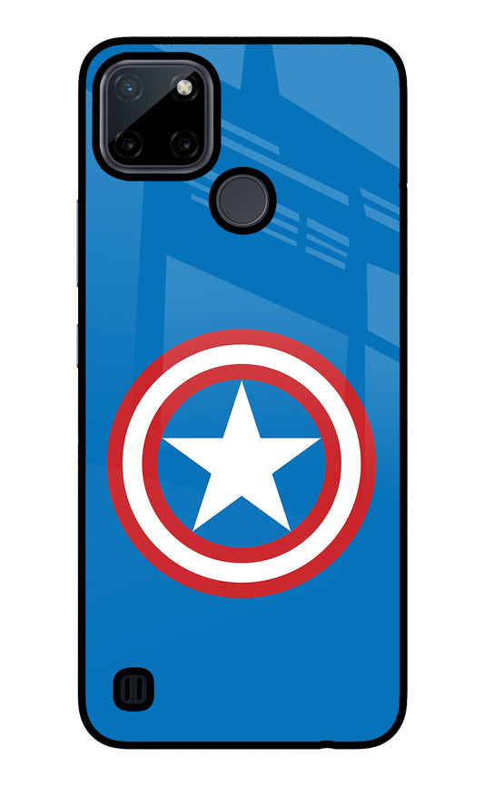 Captain America Logo Realme C21Y/C25Y Glass Case