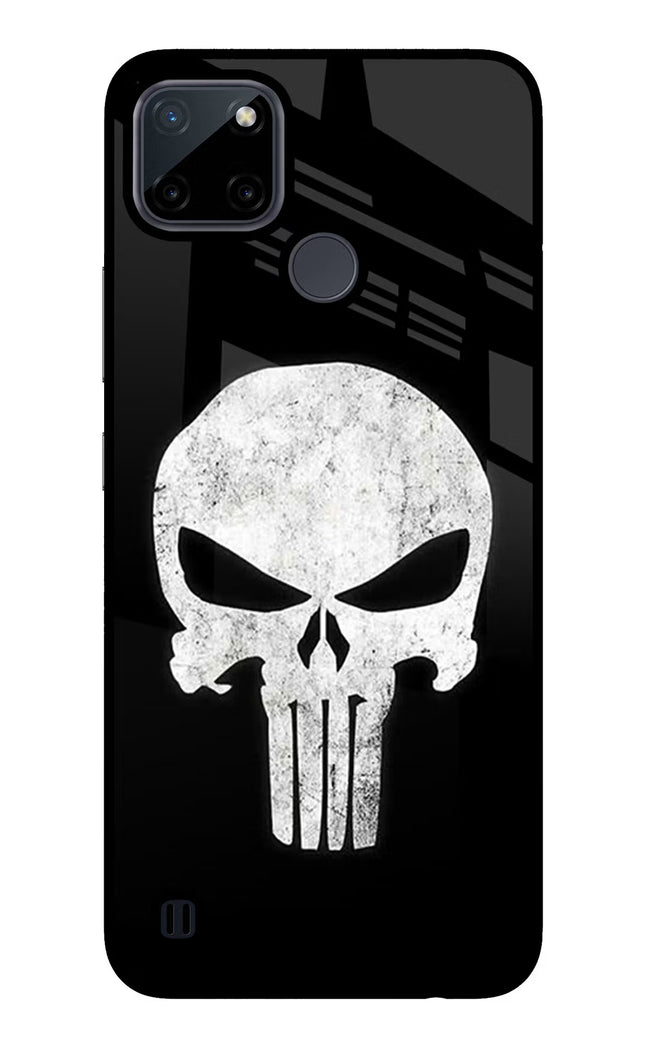 Punisher Skull Realme C21Y/C25Y Glass Case Back Cover by Casekaro