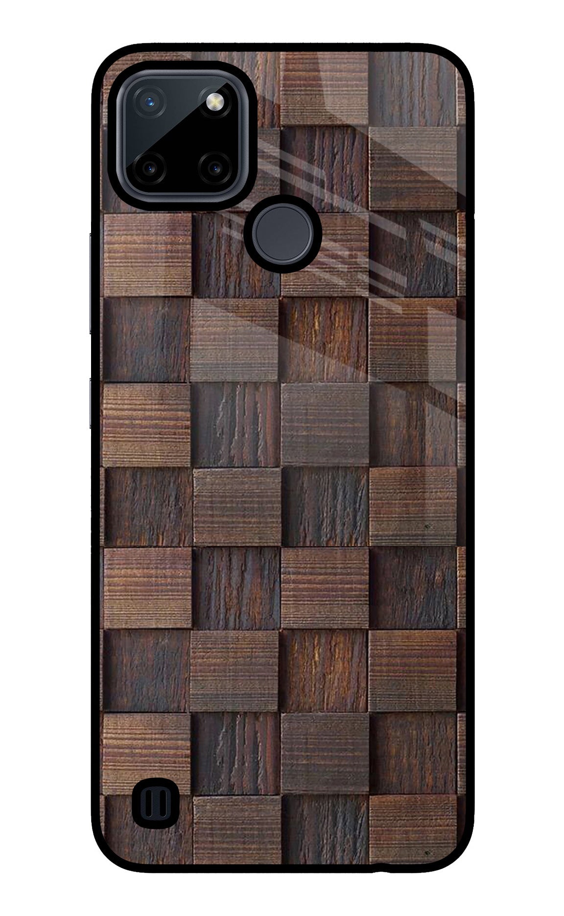 Wooden Cube Design Realme C21Y/C25Y Back Cover