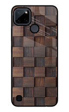 Wooden Cube Design Realme C21Y/C25Y Glass Case