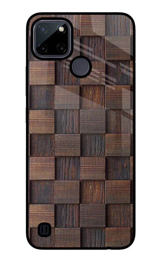 Wooden Cube Design Realme C21Y/C25Y Glass Case