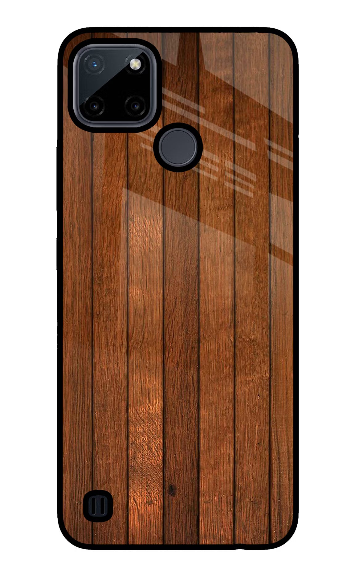 Wooden Artwork Bands Realme C21Y/C25Y Glass Case Back Cover by Casekaro