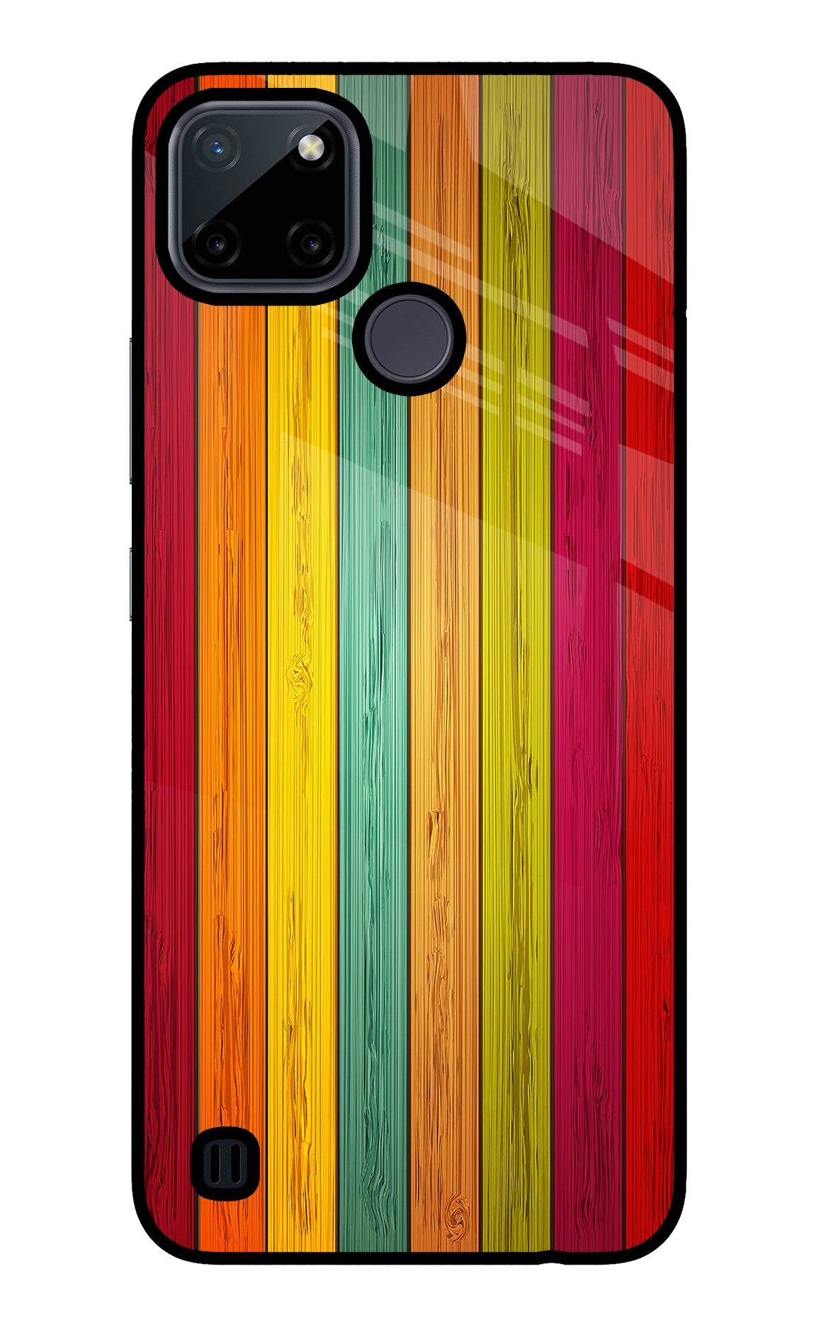 Multicolor Wooden Realme C21Y/C25Y Glass Case