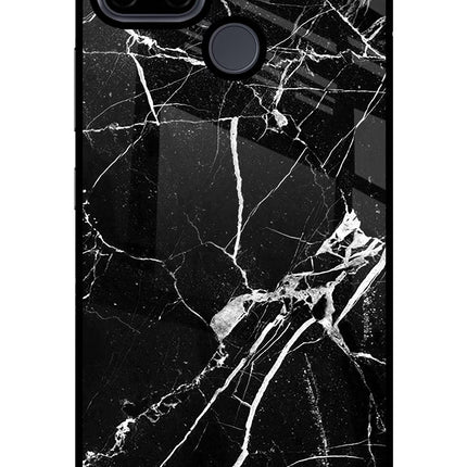 Black Marble Pattern Realme C21Y/C25Y Glass Case