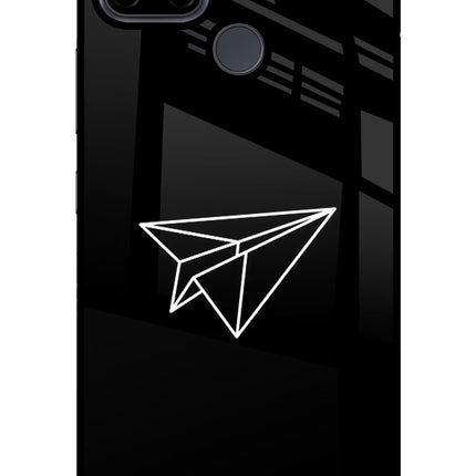 Paper Plane White Realme C21Y/C25Y Glass Case