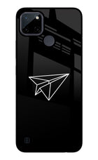 Paper Plane White Realme C21Y/C25Y Glass Case