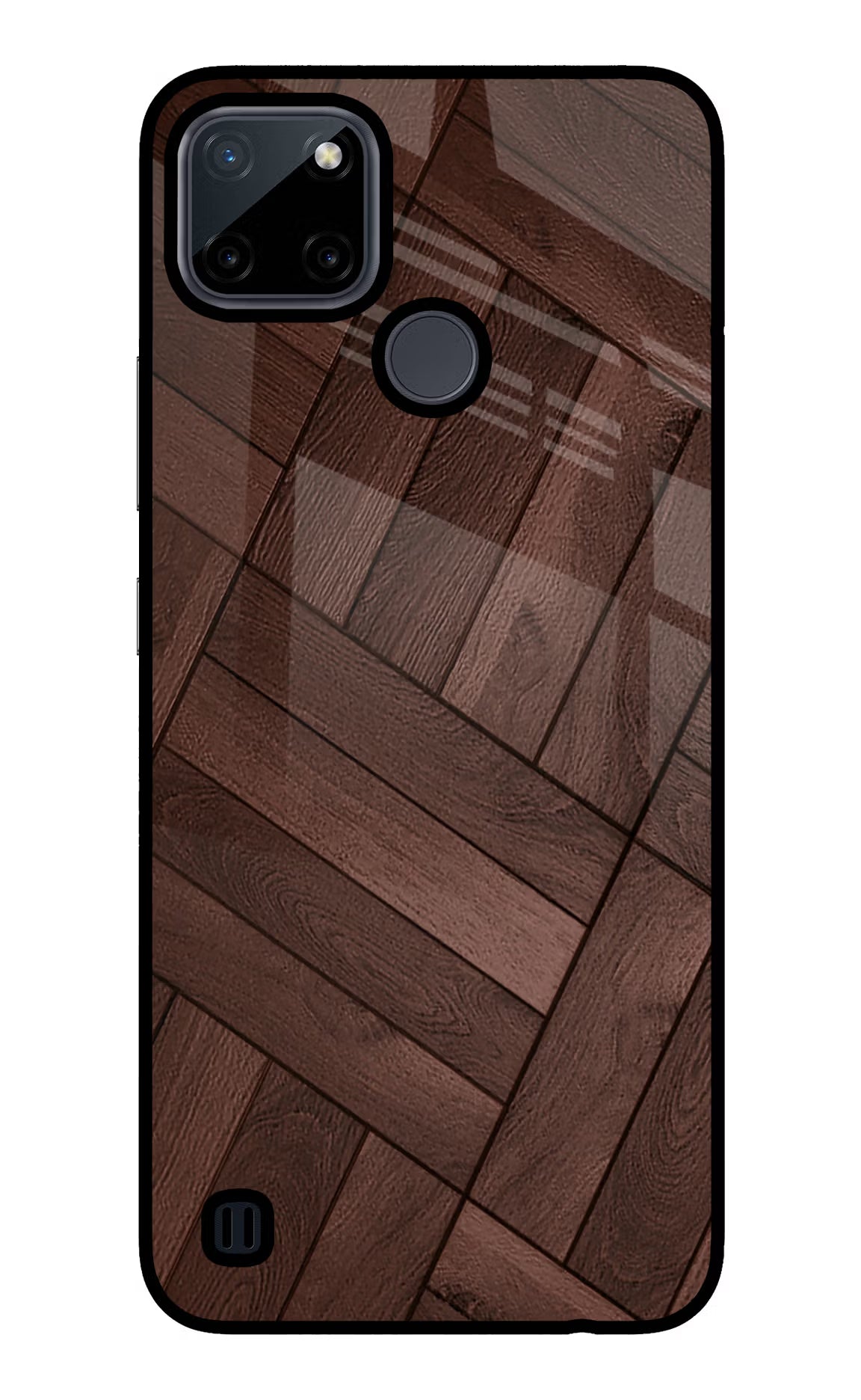 Wooden Texture Design Realme C21Y/C25Y Glass Case Back Cover by Casekaro