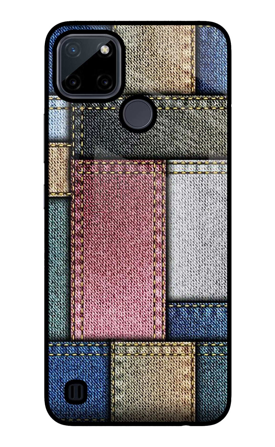 Multicolor Jeans Realme C21Y/C25Y Glass Case Back Cover by Casekaro
