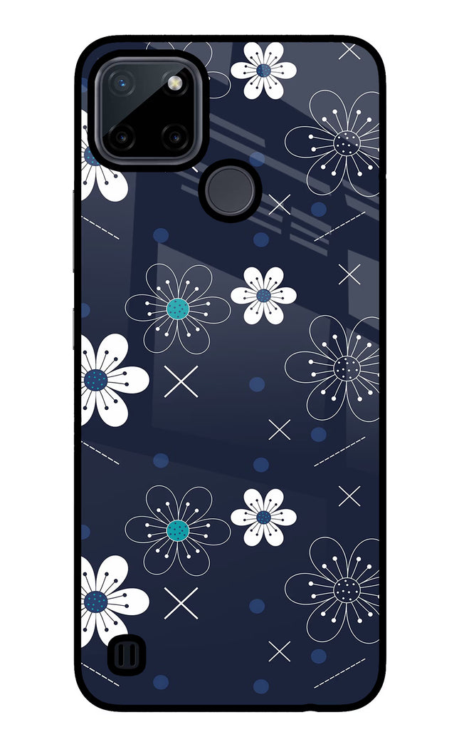 Flowers Realme C21Y/C25Y Glass Case Back Cover by Casekaro