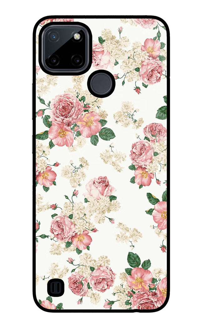 Flowers Realme C21Y/C25Y Glass Case Back Cover by Casekaro