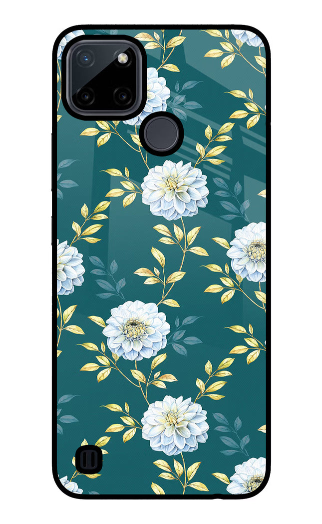 Flowers Realme C21Y/C25Y Glass Case Back Cover by Casekaro