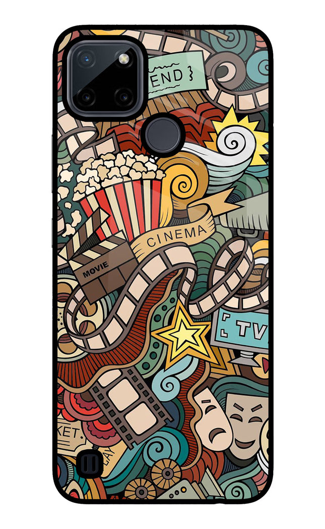 Cinema Abstract Realme C21Y/C25Y Glass Case Back Cover by Casekaro