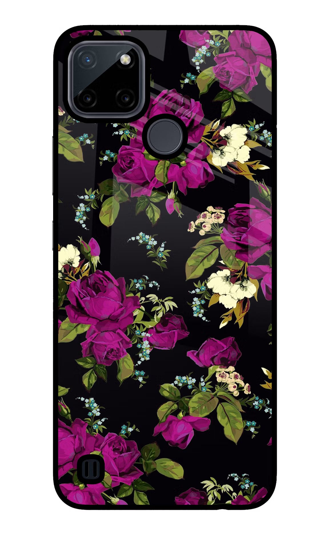 Flowers Realme C21Y/C25Y Glass Case Back Cover by Casekaro