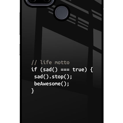 Life Motto Code Realme C21Y/C25Y Glass Case Back Cover by Casekaro