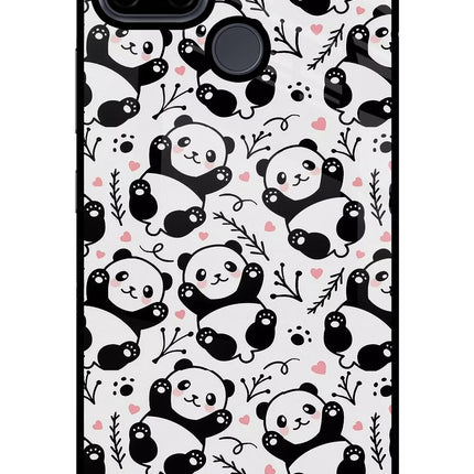 Cute Panda Realme C21Y/C25Y Glass Case Back Cover by Casekaro