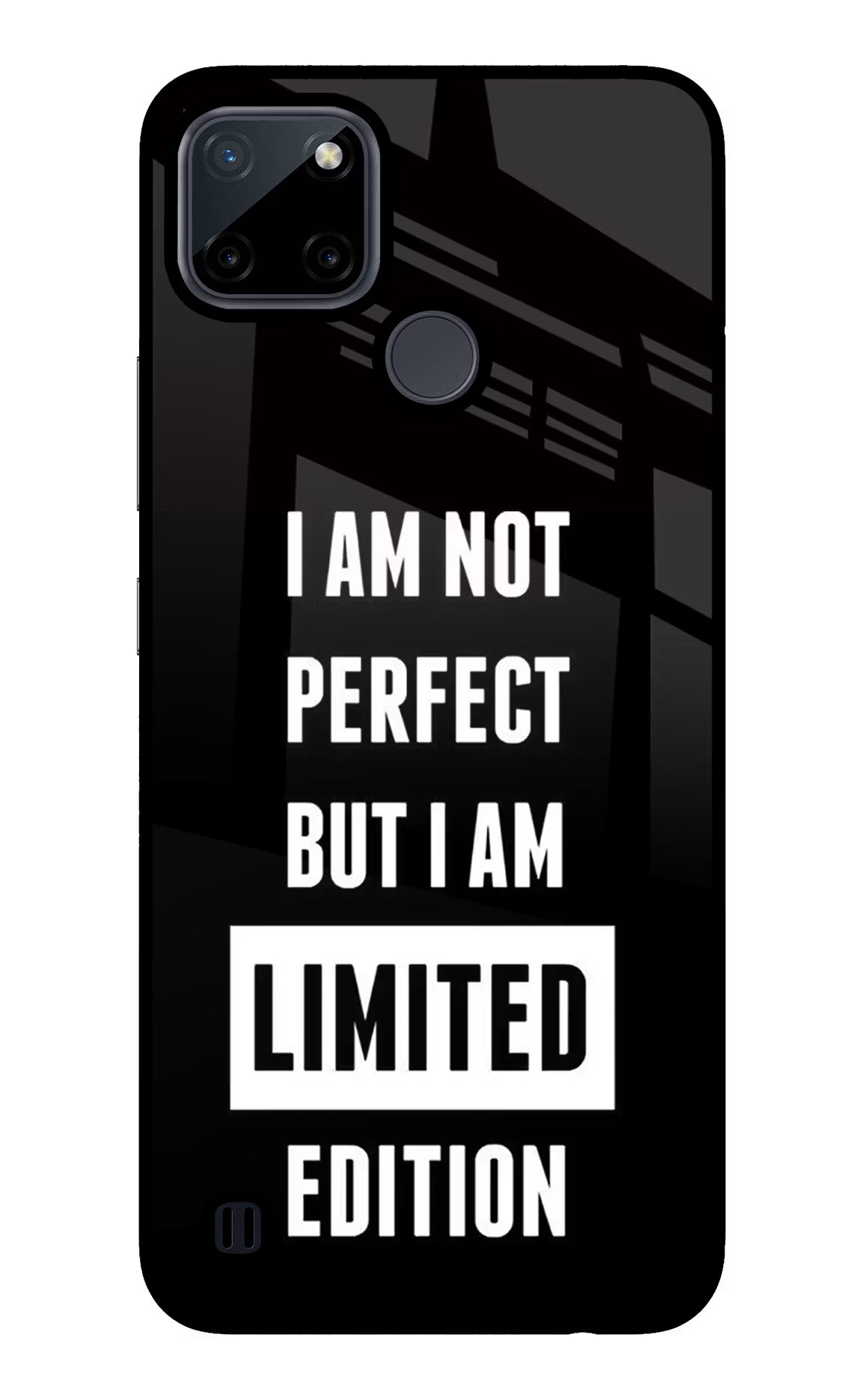 I Am Not Perfect But I Am Limited Edition Realme C21Y/C25Y Glass Case Back Cover by Casekaro