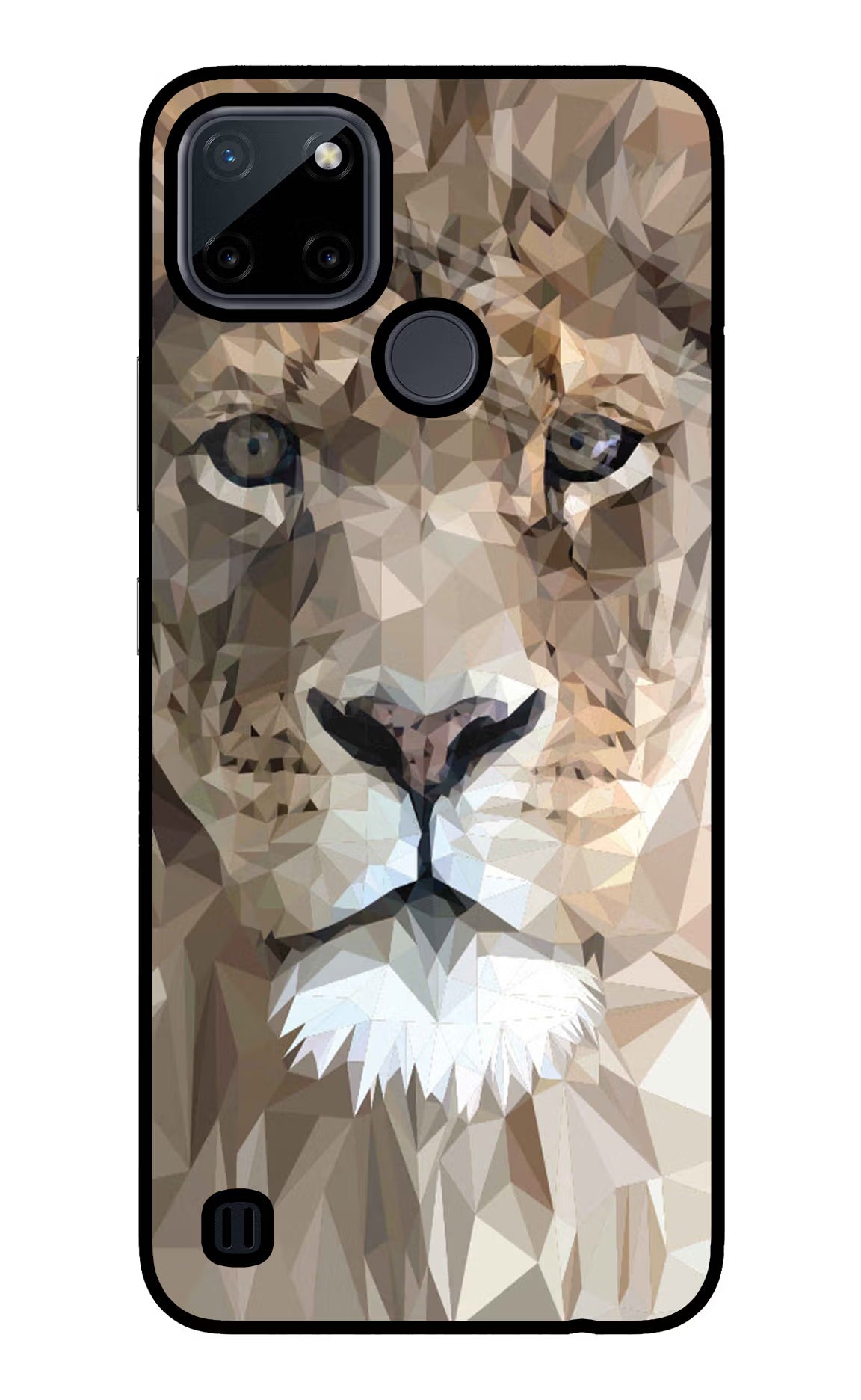 Lion Art Realme C21Y/C25Y Glass Case Back Cover by Casekaro