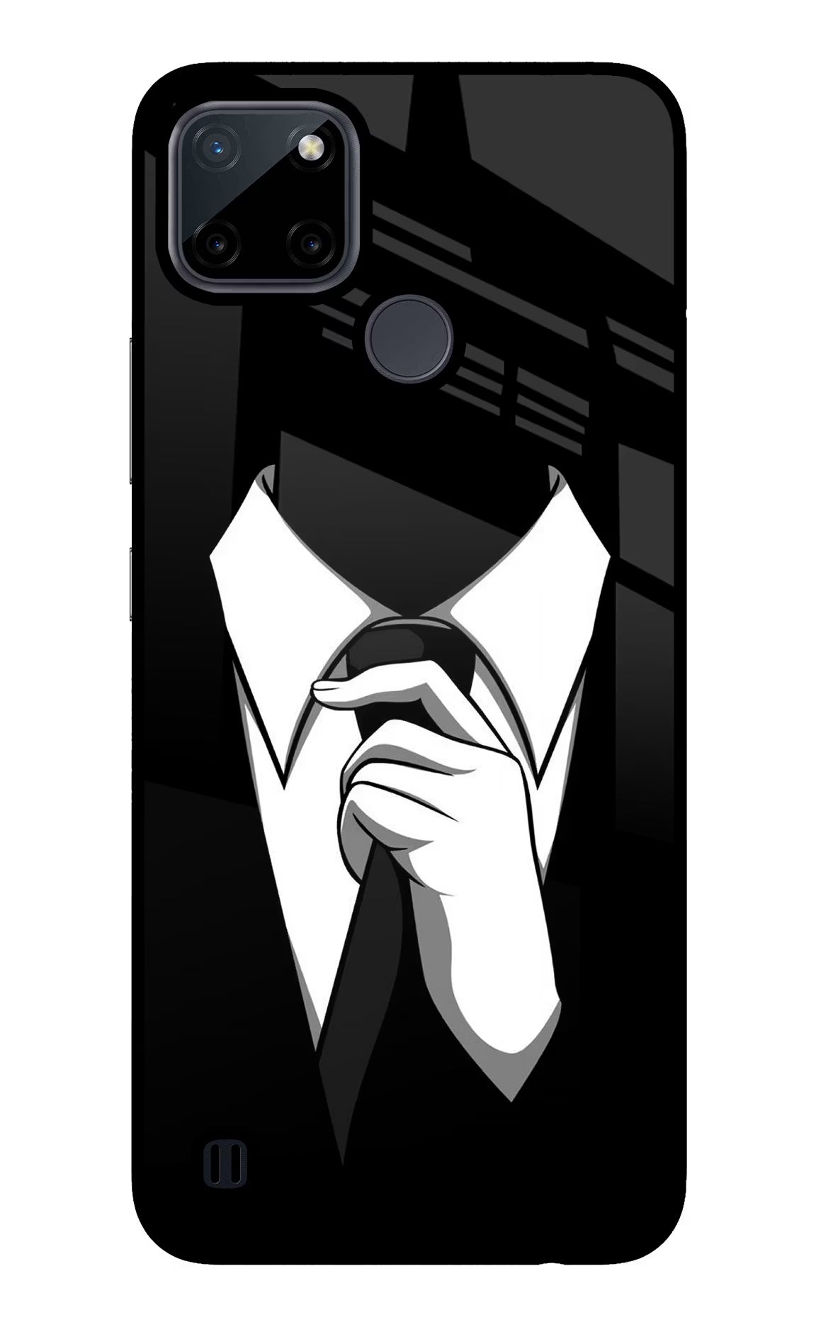 Black Tie Realme C21Y/C25Y Glass Case Back Cover by Casekaro
