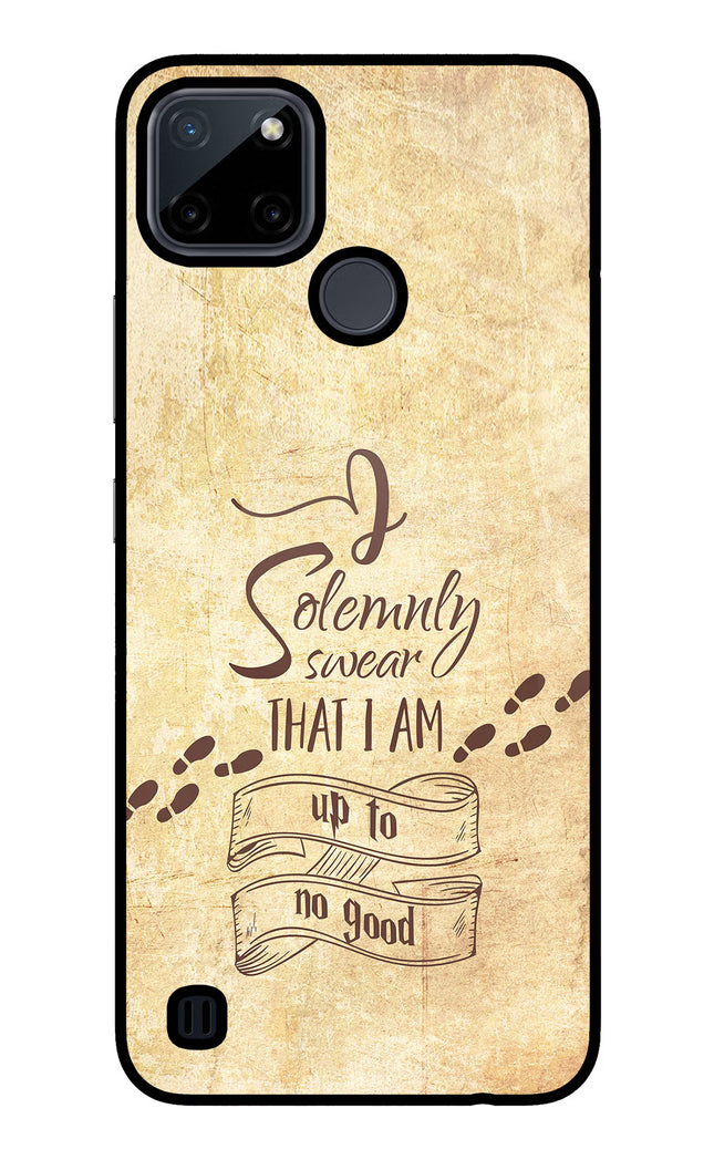I Solemnly swear that i up to no good Realme C21Y/C25Y Glass Case Back Cover by Casekaro