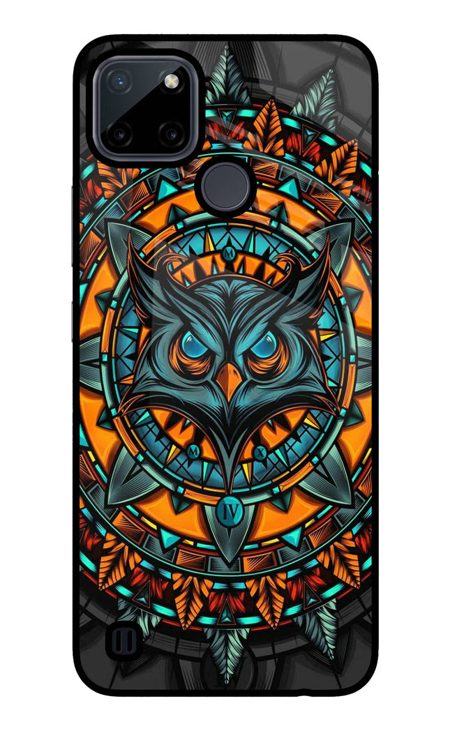 Angry Owl Art Realme C21Y/C25Y Glass Case Back Cover by Casekaro