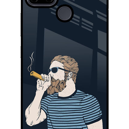 Smoking Realme C21Y/C25Y Glass Case Back Cover by Casekaro